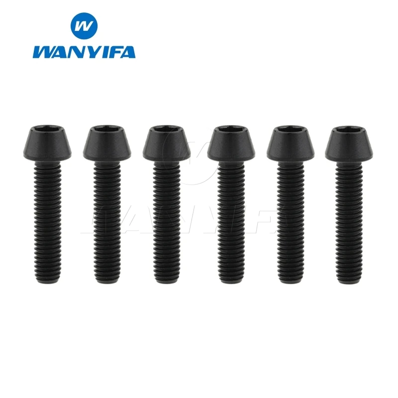 M5x25 black Велосипедные винты из титана/Ti M5X25 30 35 40 45 50 60 мм конические болты с шестигранной головкой - Цвет: M5x25 black