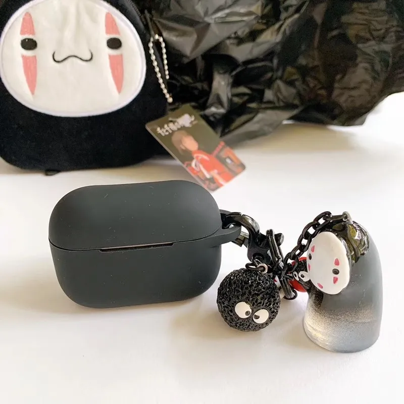 Черный чехол для наушников Totoro Briquettes, силиконовый чехол для Airpods Pro, чехол для ключей, аксессуары, защитный чехол для Airpods Pro 3