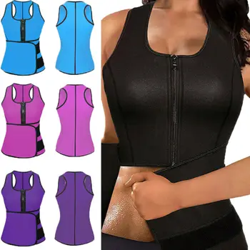 

S-XXL Body Shaper Sweat Plus Size Firm Waist Trainer Women Slimming Vest Shapewear Adjustable Corset Weight Loss Tummy Shaper XL