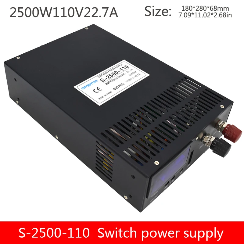 S-2500-110V20A высокой мощности питания Выходное напряжение 0-110VDC Регулируемый с цифровым дисплеем устройства питания