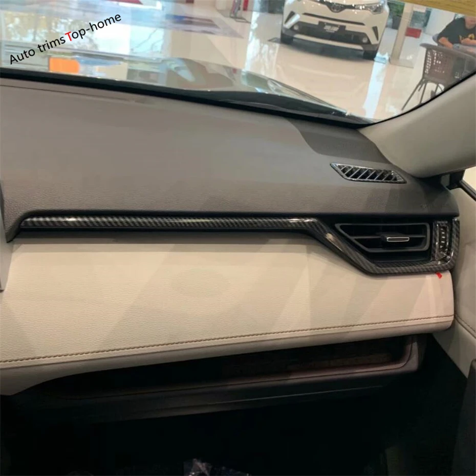 Yimaautotrim приборная панель центральный инструмент управления декоративная крышка отделка Подходит для TOYOTA RAV4 RAV 4 углеродное волокно ABS