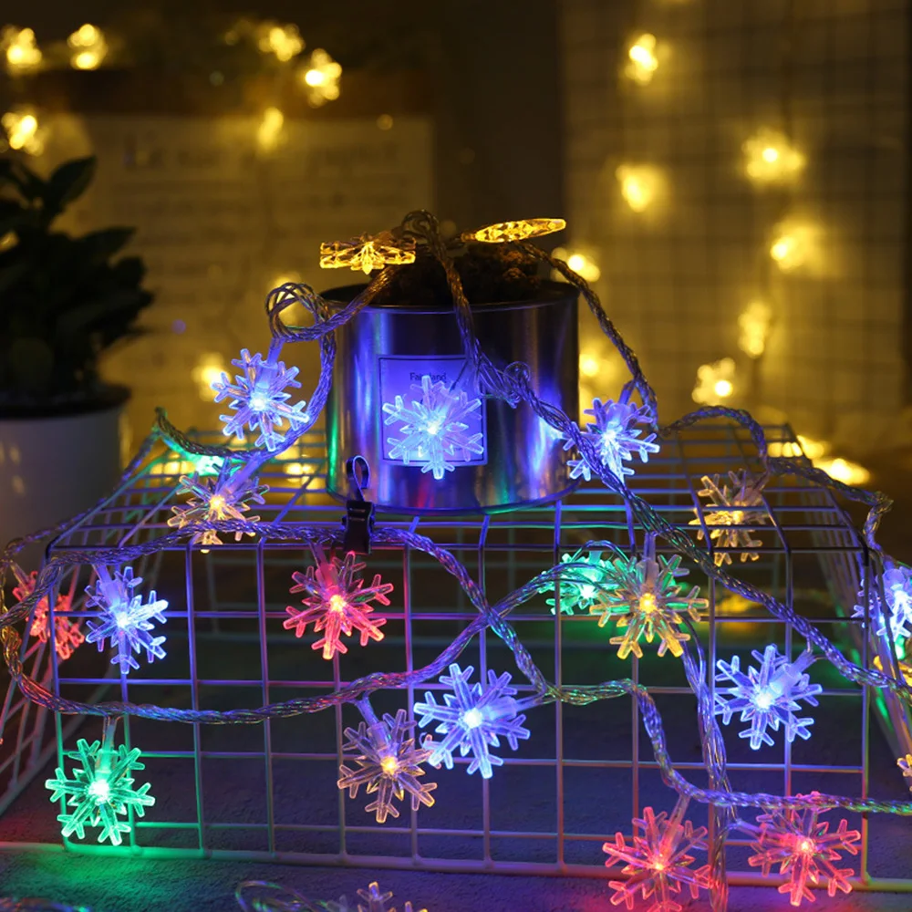 

10M 100Leds Waterproof Snowflake 110v 220v led string Light Led for Christmas Garden Patio Fence
