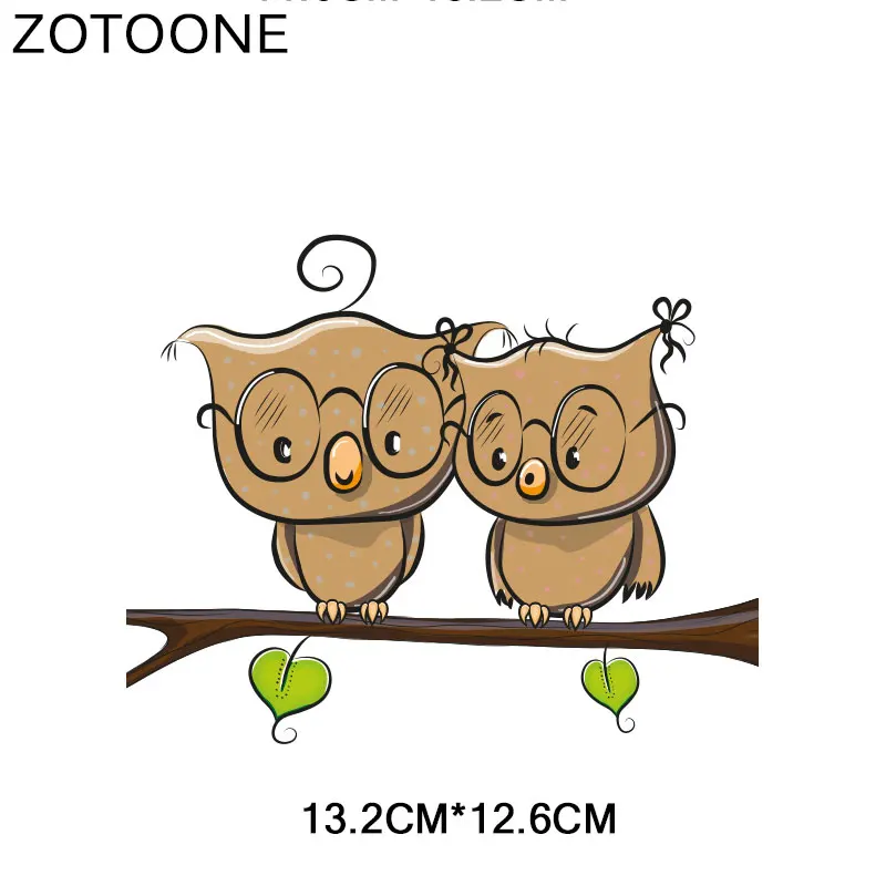 ZOTOONE Милая музыкальная нашивка в виде совы, наклейки в виде животных, железные наклейки для одежды, футболки, аксессуары, аппликация, сделай сам, теплопередача G