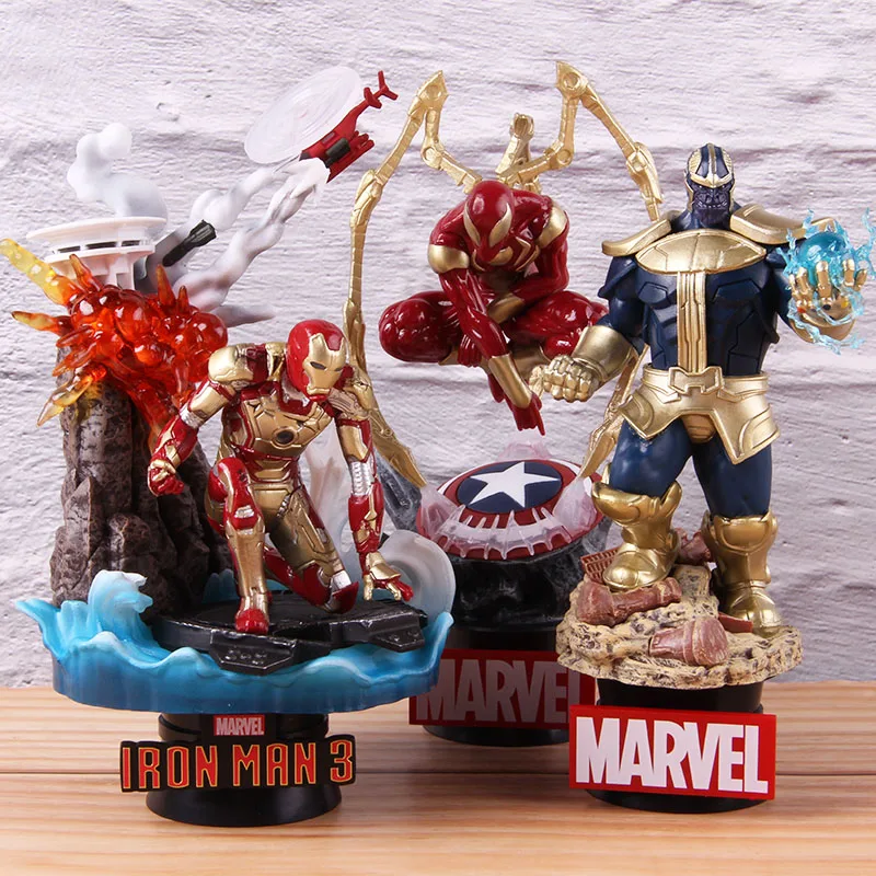 Marvel Мстители оригинальный Человек-паук 014 танос 015 Железный Человек-паук Железный человек Фигурки Коллекция Модель игрушки подарок