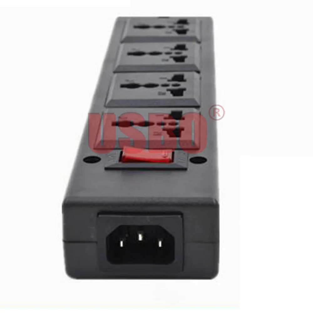 Черный 250v 13a 4 jack многофункциональный универсальный адаптер питания розетка PDU