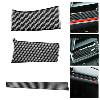 

Carbon Fiber Center Dashboard Cover Trim Decor Sticker For Honda Civic 2016 2017 2018 2019