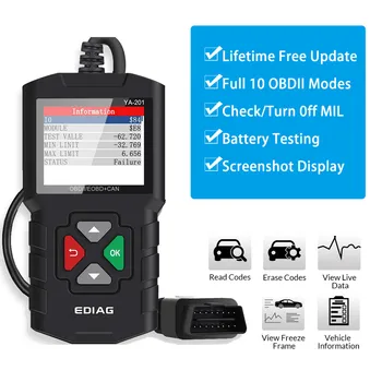 

Practical Car Doctor Full OBD2 Scanner YA201 OBDII Engine Error Code Reader Car Diagnostic Tool Battery Testing Multilingual