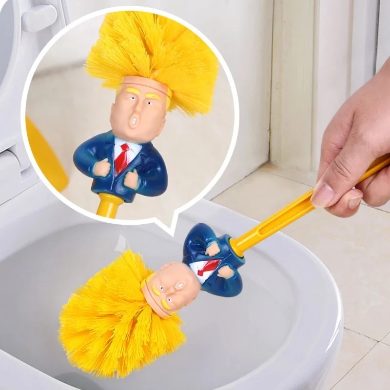 

New donald trump toilet brush head Holder Creative Plastic brosse wc borstel cleaning brush for Bath Bathroom WC Accessories