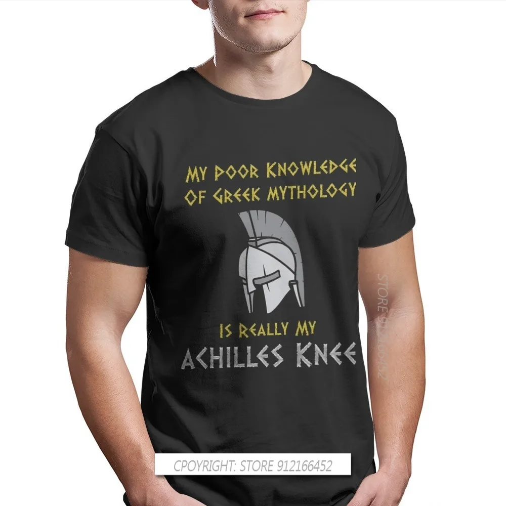 

Greek Mythology Ares Ancient Folklore TShirts For Men Achilles Knee Oversize Graphic O-Neck Cotton Streetwear