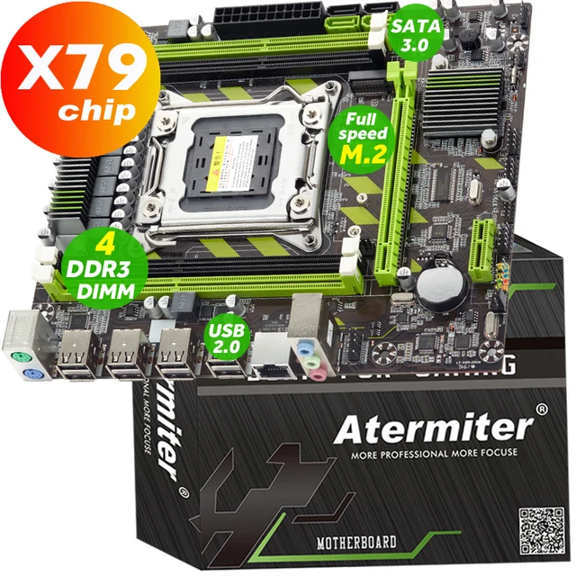 Atermiter X79 X79G Motherboard LGA2011Combos E5-2620 V2 E5 2620 V2 CPU 4 stücke x 4GB = 16GB DDR3 RAM 1600Mhz PC3 12800R Kühlkörper 4