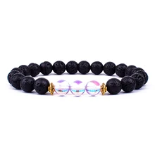 

Fashion Lava Aquamarine Bracelets Men Energy Nature Blue Apatite Beads Chakra Bracelets Women Soul Healing Jewelry Gift Pulsera