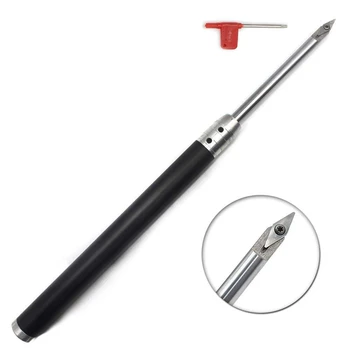 

Wood Turning Tool Set Carbide Tipped Lathe Finisher/Rougher/Detailer/Hollower Tool Set(4Pcs Bar+1Pcs Handle+1Pcs Wrench) with Ro