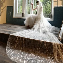 Popodion Свадебные аксессуары; Фата 4 метры свадебная вуаль длинные свадебные вуаль с гребнем WAS10170