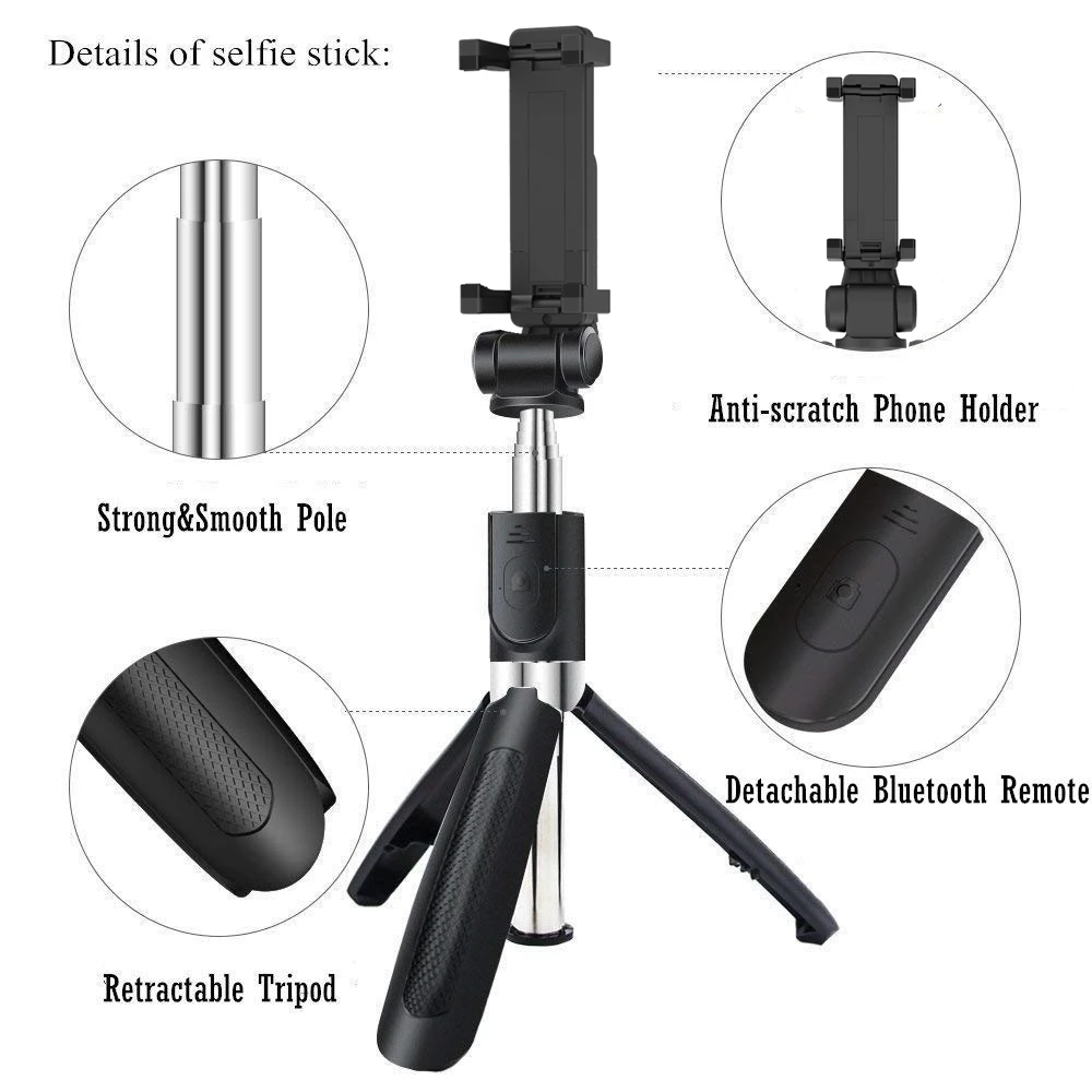  Selfie Stick Tripod For Phone Monopod For Selfie Stick Bluetooth With Shutter Remote Smartphone Sta