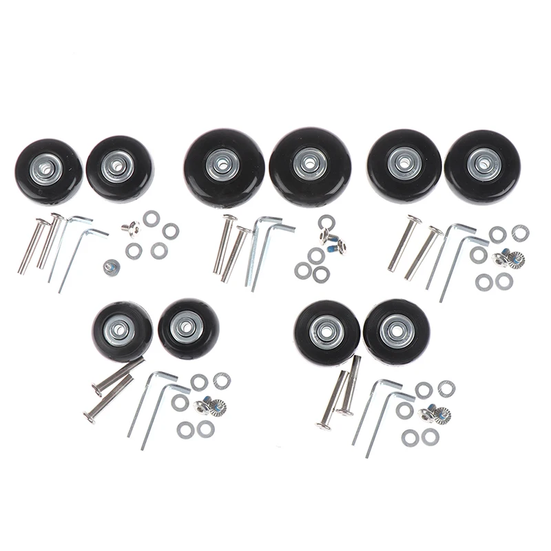 

1set Luggage Wheel Suitcase Replacement Wheels Axles Deluxe Repair Rubber Travel Luggage Wheel Black with Screw 40mm-54mm