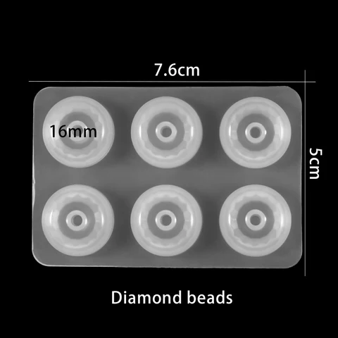 Flat Ball Beads Epoxy Resin Molds Big Hole Bead Silicone Mold Fit For Necklace Bracelet DIY Resin Jewelry Making Accessories
