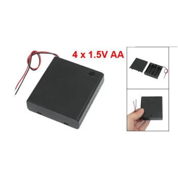

ON/OFF Switch 5.5" Leads Battery Holder Box Case for 4 x 1.5V AA Batteries