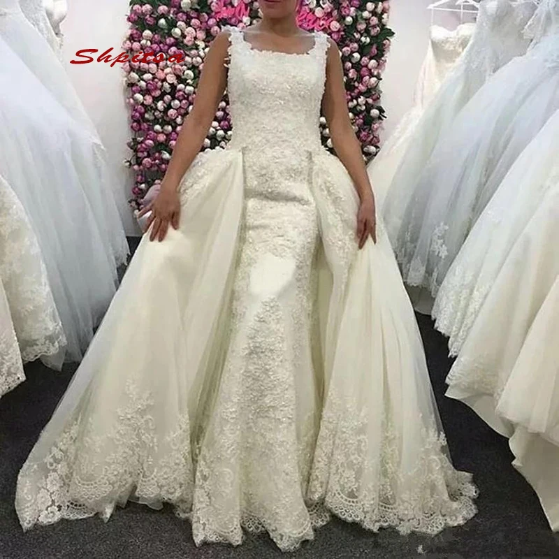Lace Afneembare Trein Trouwjurken Turkije Plus Size Wit Ivoor Vrouwen Bruid Bridal Jurken Lace Afneembare Trein Trouwjurken Turkije Plus Size Wit Ivoor Vrouwen Bruid Bridal Jurken