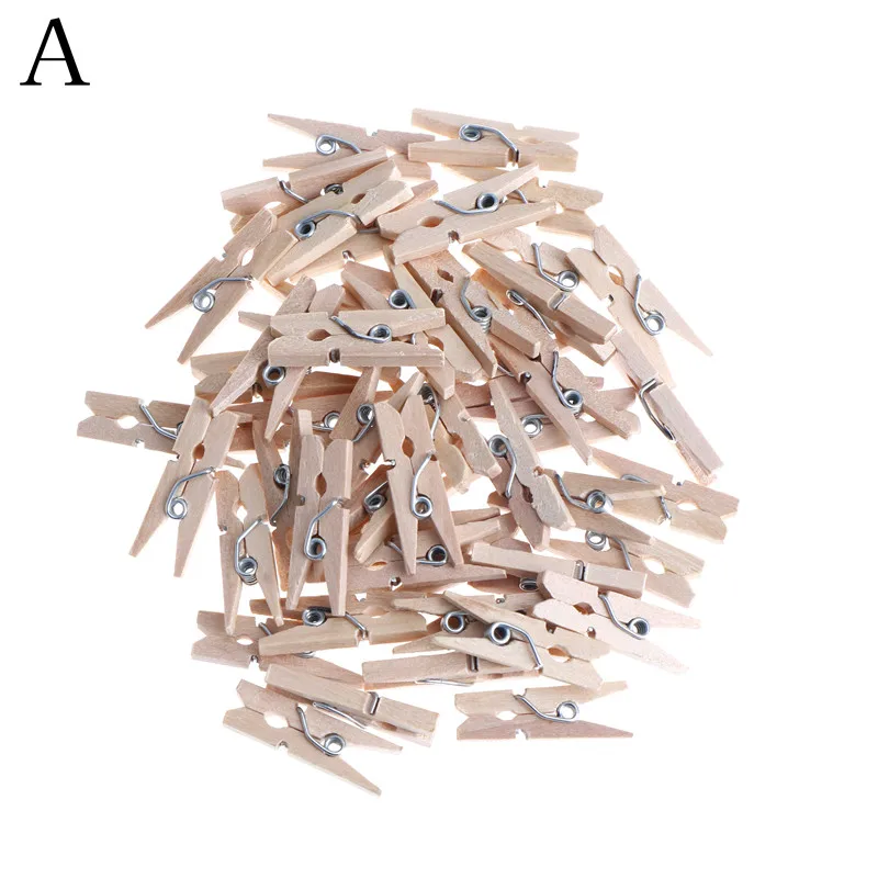 Jesscasday 20 Pcs Small Wooden Clothespins - Colorful Creative Clips For Crafts, Photos & Decor