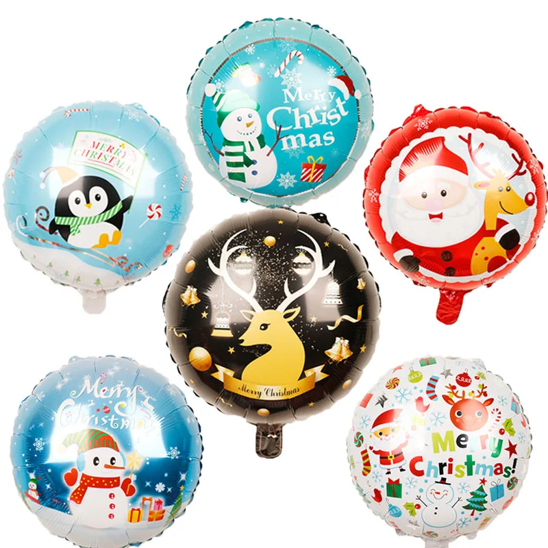 1 шт. воздушные шары с рождественской фольгой, Санта-Клаус, снеговик, глобус, Рождественский олень, пингвин, воздушные игрушки, рождественские украшения для дома, год
