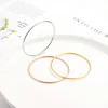 2mm Stainless Steel Single Thin Wire Circle Round Bangle Bracelet Women Simple Classic Jewelry Gold Silver Color 55cm 60cm 65cm 2
