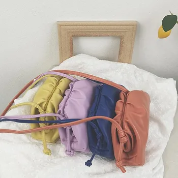 

NEW PU Leather Crossbody bag For Women 2020 Lady Designer Handbag Solid color Shoulder Messenger Bag Cloud Bags female