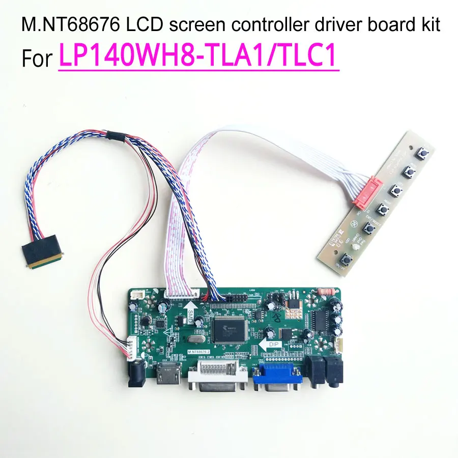 

For LP140WH8-TLA1/TLC1 1366*768 M.NT68676 screen controller drive board HDMI DVI VGA WLED LVDS 40Pin notebook PC LCD 14" DIY kit