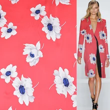 Песочная стирка чистый шелк ткань Атлас Шармез Ткань цветочный принт, SSC421