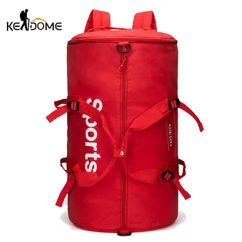 

Women Red Gym Bag Training Fitness Shoulder Bags Travel Weekend Luggage Handbag Tote Tas Sac De Sport Lady Blaso Sporttas XA88D