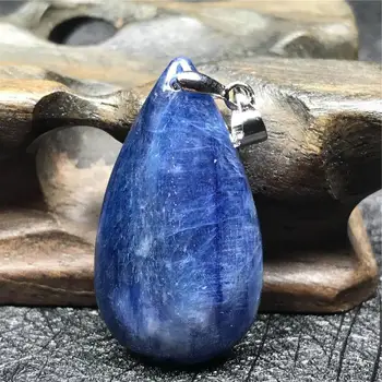

Natural Blue Kyanite Necklace Pendant For Woman Man Crystal 32x18x6mm Cat Eye Gemstone Crystal Water Drop Necklace Pendant AAAAA