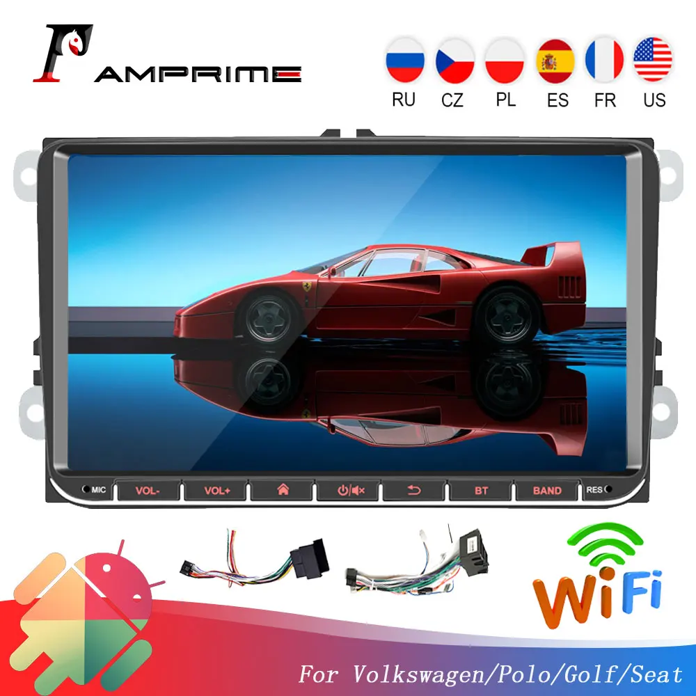AMPrime Android 9 ''автомобильный мультимедийный плеер 2 ГБ/1 ГБ ОЗУ GPS навигация din