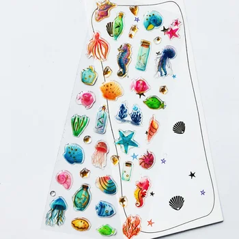 

1 Sheet /Pack Underwater World Crystal Epoxy Stickers DIY Decorative Sealing Paste Stick Label