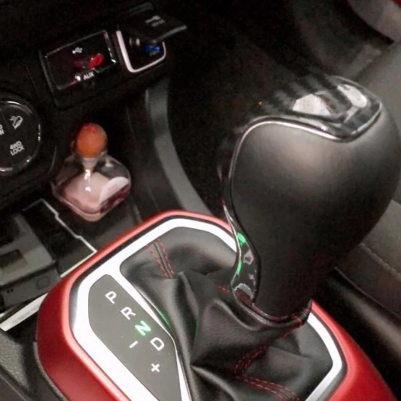 Автомобильная ABS Хромированная ручка переключения передач защитная накладка на головку наклейка на- Jeep Cherokee автомобильные аксессуары(углеродное волокно