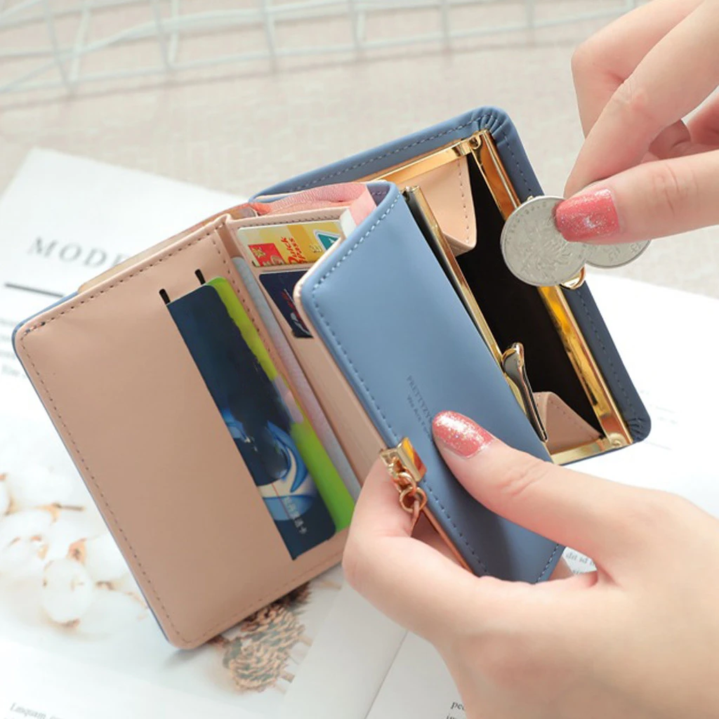 New Wallet Women Fashion Small Wallet Purse Female Magnetic Snap Money Bag Small Coin Pocket Credit Card Holder Bags 813