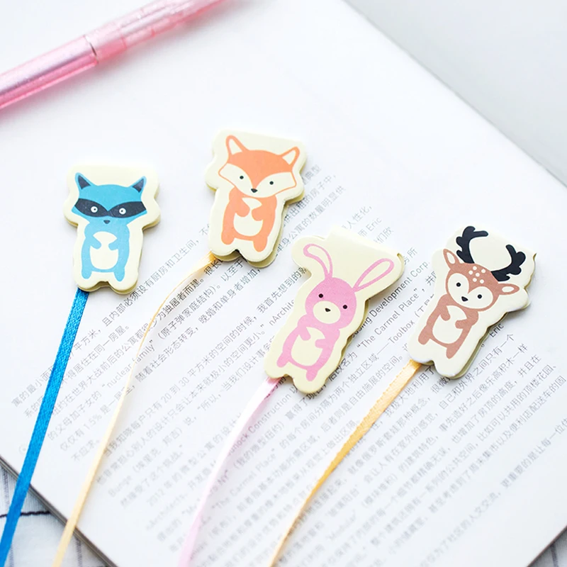 

Cute Animals Long Tail Paper Magnetic Bookmark Book Mark Stationery Kids Gift XXUC