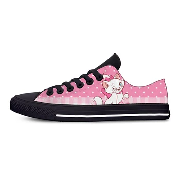 

Marie Cat Aristocats Cartoon Cute Fashion Funny Casual Canvas Shoes Low Top Lightweight Breathable 3D Printed Men women Sneakers