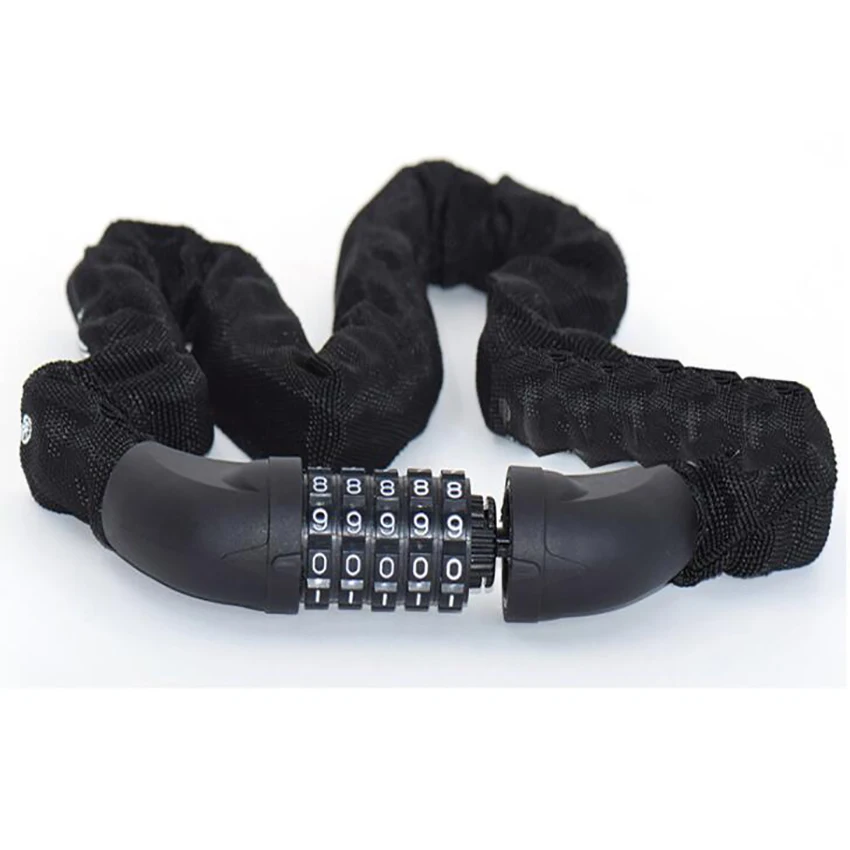 Security Bike Chain Lock, Anti-Theft Bike 5-Digit Combination Lock Heavy Duty Bike Locks for Bike, Motorcycle, Bicycle, Door