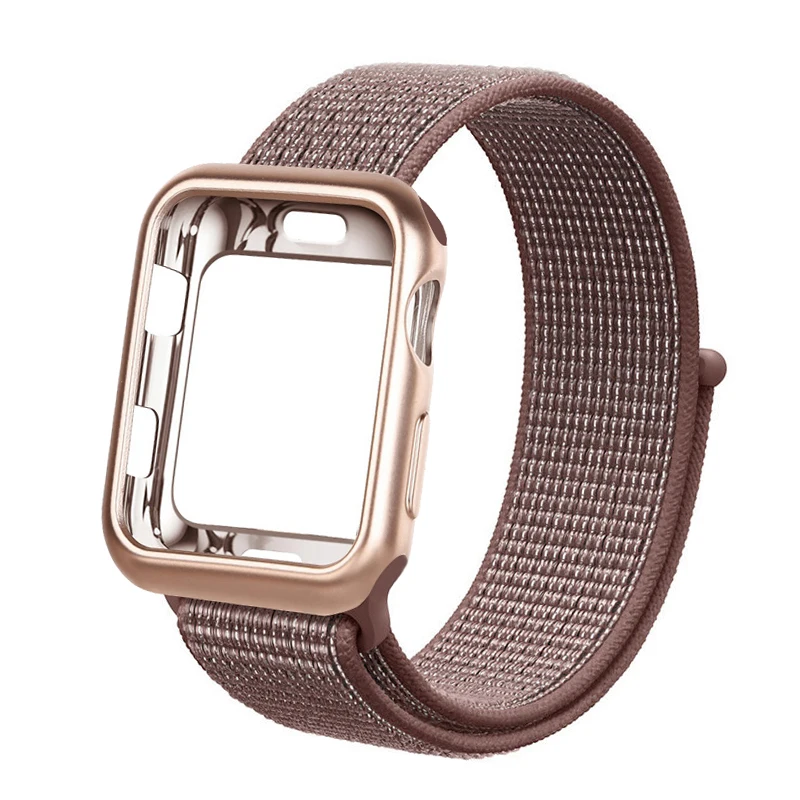 Ремешок для часов apple Watch band Спортивная петля correa apple watch 4 3 iwatch band 38 мм 42 мм 44/40 мм нейлоновый браслет+ чехол для часов