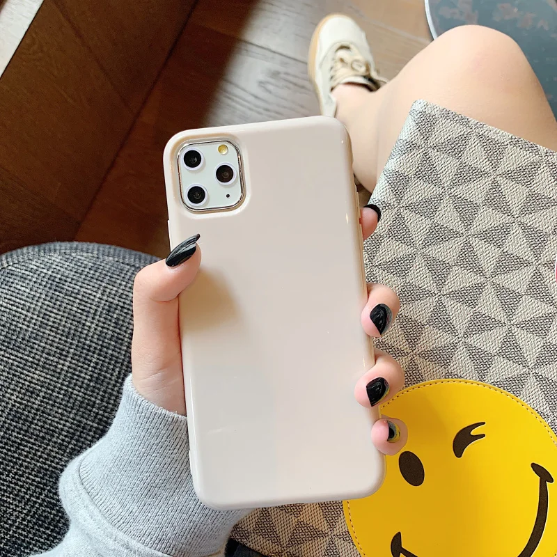 Beige Модный простой неоновый флуоресцентный цветной чехол для телефона s для iphone 7 8 plus 6 6s задняя крышка для iphone 11 Pro XR X XS Max мягкий чехол - Цвет: Beige