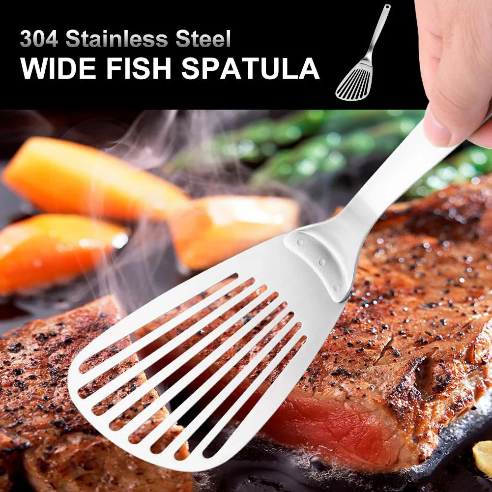 Dumpling Turning Non Stick Stainless Steel Easy Clean Fish Spatula Home