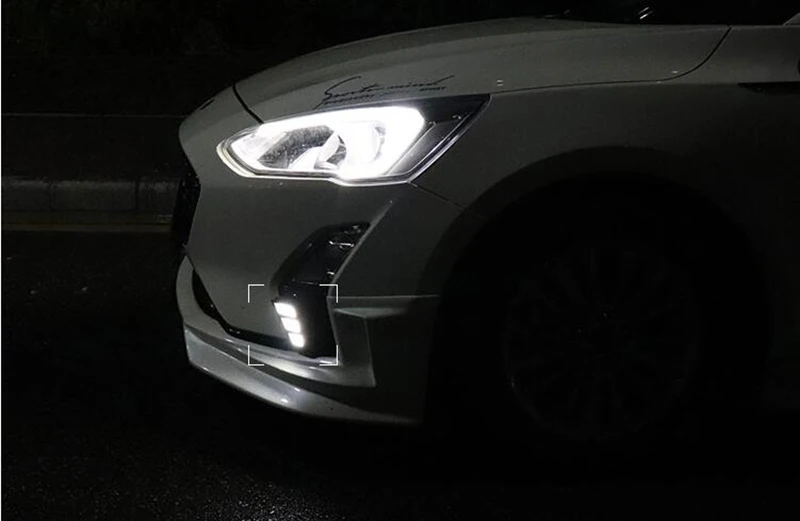 СВЕТОДИОДНЫЙ DRL для Ford Focus дневные ходовые огни Противотуманные фары крышка с желтым поворотным сигналом функции низкая конфигурация