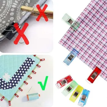 

50/100PCS Multicolor Sewing Quilting Clips Patchwork Sewing Tool Accessories Garment Quilting Plastic Clip DIY Crafts Supplies