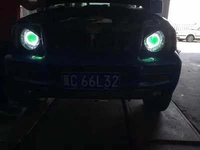 Красочные Угловые глаза лампа для Suzuki Jimny с красочным световым кольцом светодиодные линзы головной свет 4x4 внедорожные аксессуары