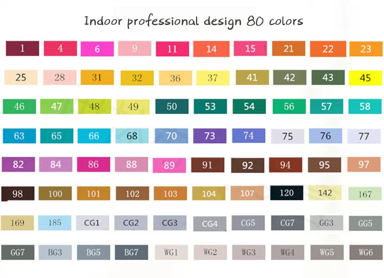 Indoor 80 colors Touchfive маркеры 60/80 цветов кисть для эскиза набор ручек двойная головка масляная спиртовая основа маркер ручка для художника Рисование манга анимация - Цвет: Indoor 80 colors