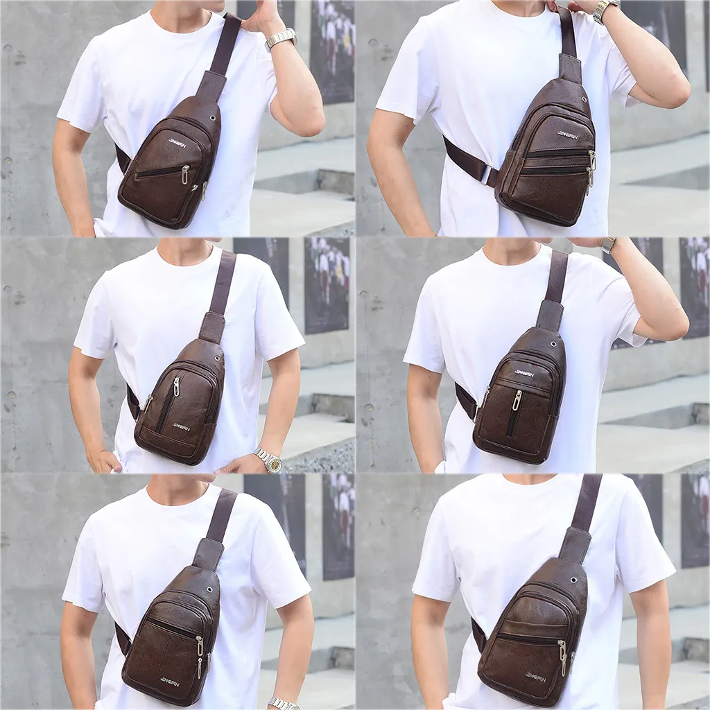 CONEED Fashion Waist Packs Men Sports Outdoor Shoulder Bag Zipper Messenger Bag Pouch For Men Run Chest Bag Waist Bag