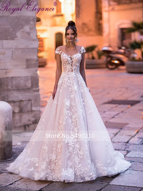 Koninklijke Elegantie Scoop Illusion Lovertjes Tule Eronder Flora Kant Trouwjurk 2020 Tulle Rok Backless Gown Koninklijke Elegantie Scoop Illusion Lovertjes Tule Eronder Flora Kant Trouwjurk 2020 Tulle Rok Backless Gown