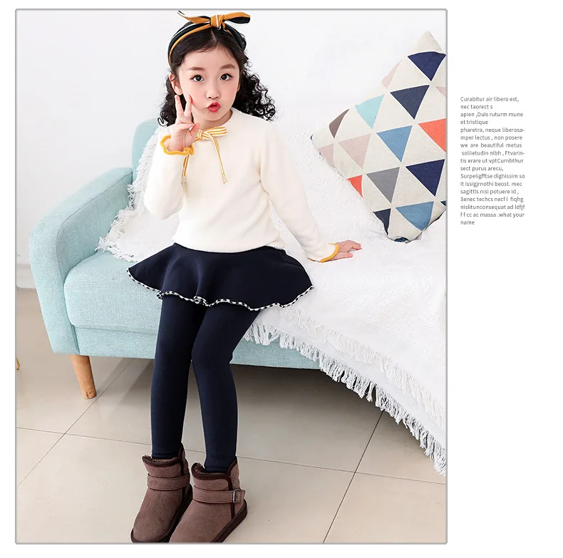 Winter Children Pants Cotton Skirt-leggins For Kids Thicken Toddler Leggings 2-8years Baby Trousers Skinny Clothing