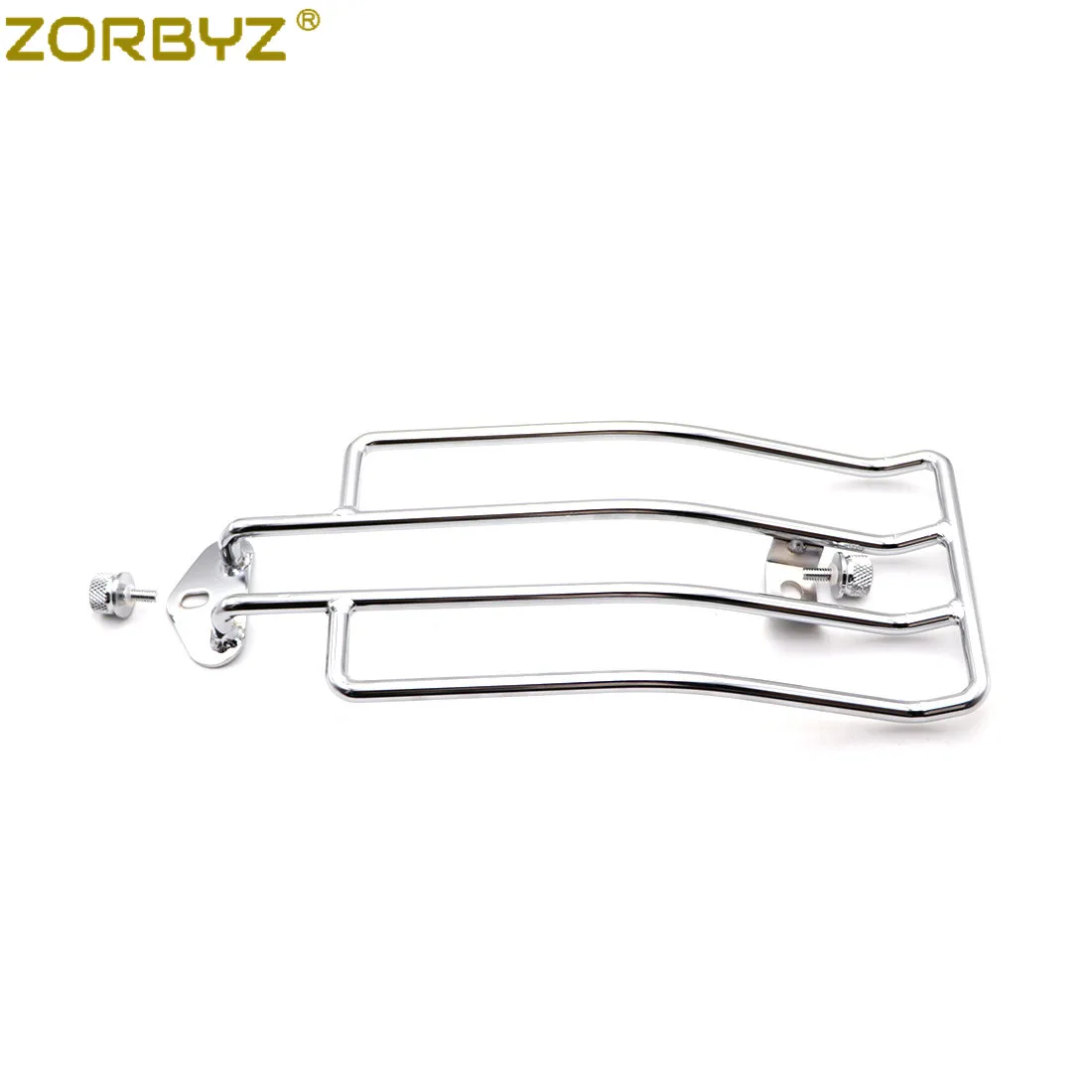 ZORBYZ Motorcycle Chrome Rear Solo Seat Luggage Rack Carrier With Seat Bolt For Harley Sportster XL 883 1200 1985-2003