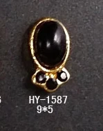 HY-1587 10pcs 10 шт./лот, золото/серебро сплав дизайн ногтей 3d с плоской задней частью AB боковые бриллианты жемчужные ювелирные изделия Стразы для ногтей Типсы украшения - Цвет: HY-1587 10pcs
