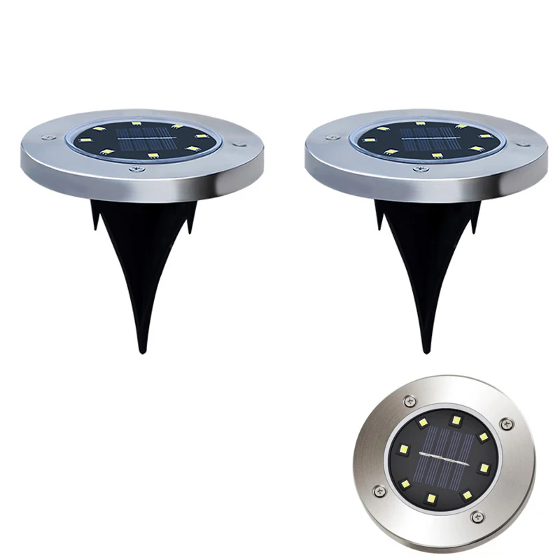 Solar Under Ground Lamp 8LEDs Solar Lawn Light Garden Landscape Path Way Decoration Decking Light Warm White Cold White